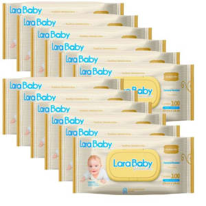 Kit C/12 Toalhas Umedecidos Lara Baby Premium - 100 Unidades