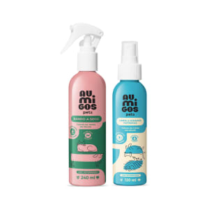 Combo Au.Migos Pets: Banho a Seco 240ml + Limpa e Hidrata Patinhas 120ml