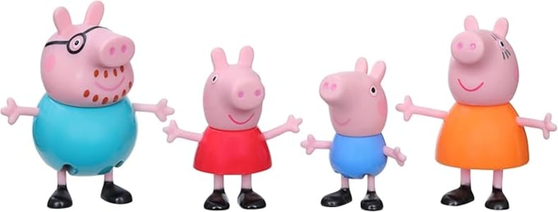 Kit Peppa Pig 4 Figuras - Peppa e a Família Pig, para Crianças a Partir de 3 Anos - F2190 - Hasbro, multicolorido