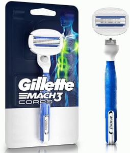 Gillette Mach3 Corpo Aparelho de Depilação Corporal com Barras Umectantes 1 Ud