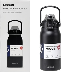 Garrafa Térmica Isolada a Vácuo De Aço Inoxidável 304 1700ML Grande Capacidade Com Canudo (Preto)