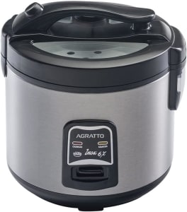 Panela Elétrica Arroz Inox e Visor Vidro PAI6X, 127V - Agratto