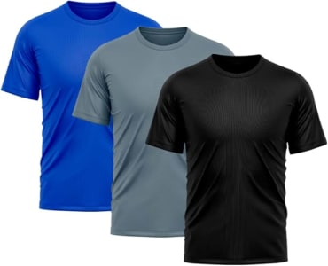 Kit 3 Camisetas Masculina Dry Fit Proteção Solar UV Básica Lisa Treino Academia Ciclismo Camisa