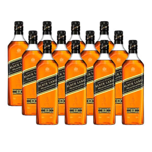 Whisky Escocês Johnnie Walker Black Label 12 anos 1litro caixa com 12 unidades