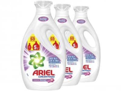 Sabão Líquido Ariel Concentrado Com Toque De Downy - 50 Lavagens 2L 3 Unidades