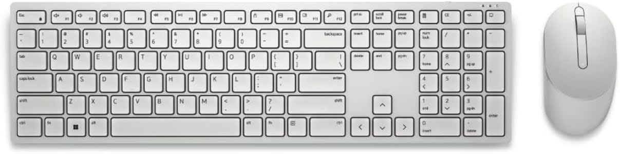 Teclado e mouse sem fio Dell Pro — KM5221W Branco