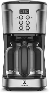 Cafeteira Elétrica Electrolux inox filtro permanente removivel capacidade 1,5L 38 xicaras função timer painel digital desligamento automatico ECM30 127v, cor aço escovado