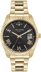 Relógio Analógico Masculino Technos Riviera 2415DT/1P, Com Calendário, Resistente À Água, Aço Inoxidável (Dourado)