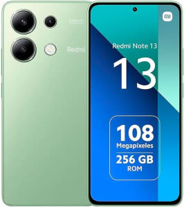 Smartphone Xiaomi Redmi Note 13 de 6 GB+128 GB. Poderoso desempenho do Snapdragon®, tela FHD+AMOLED de 120 Hz, carregamento rápido de 33 W com bateria