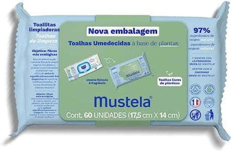 Toalhas Umedecidas à Base de Plantas Mustela - 60 unidades