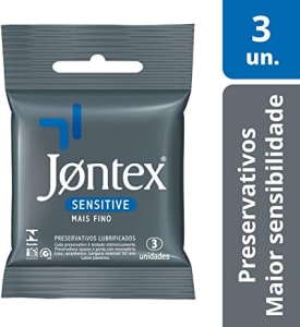 Preservativos Camisinha Jontex Lubrificados Sensitive, 3 unidades, Jontex, Jontex, Branco