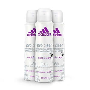 Kit Desodorante Feminino Adidas Pro Clear Aerosol