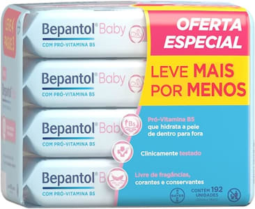 Kit 4 Pacotes de Lenços Umedecidos Bepantol Baby 48 Unidades cada