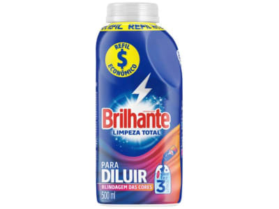 Sabão Líquido Concentrado Brilhante - Para Diluir Limpeza Total Refil 500ml