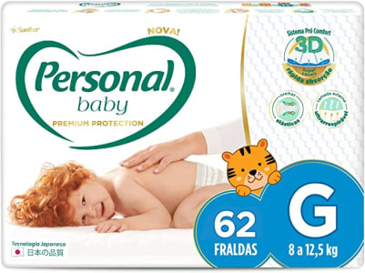 Fralda Personal Baby Premium G 62 unidades