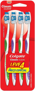 Escova Dental Colgate Classic Clean, 4 Unidades