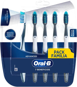 5 Unidades | Escova Dental Oral-B Pro-Saúde 7 Benefícios