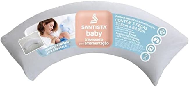 Travesseiro de Amamentação Baby Santista 100% Polipropileno Branco 31.5x84.5cm