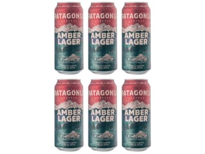 Cerveja Patagonia Amber Lager Triplo Malte - 6 Unidades Lata 473ml