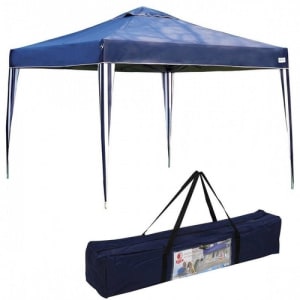 Tenda Gazebo Dobravel Articulada X-flex 3x3 M Base e Topo Azul Mor