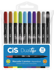 Marcador Artístico Cis Dualtip 59.2000 Multicor Estojo c/10 Cores Sortidas