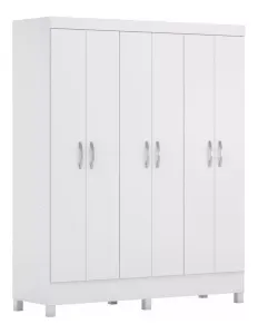 Guarda-roupa Yescasa Falco cor branco de mdp com 6 portas de dobradiças