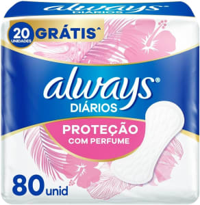 2 Pacotes — Always Protetores Diários Com Perfume 80 Unidades 