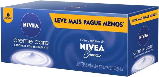 Nivea Sabonete em Barra Creme Care 90g 6 Unidades