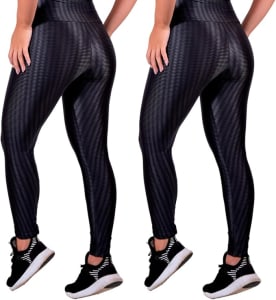 GOMAX Kit 2 Legging - Calça de Academia, Legging para Exercícios, Costura Reforçada e Cintura Alta, Modela e Não Marca, Item Fitness, Tamanhos P ao GG