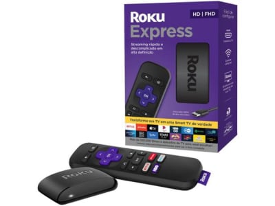 Roku Express Streaming Player Full HD - com Controle Remoto e Cabo HDMI - Magazine Ofertaesperta