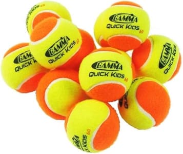 Gamma Bolas esportivas infantis de treinamento (transição), amarelo/laranja, Quick Kids 60, pacote com 12