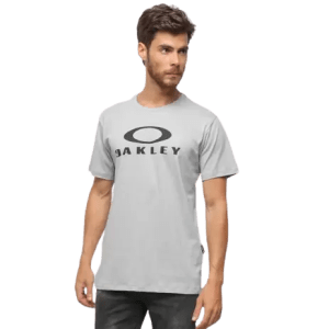 [Tam. P] - Camiseta Oakley O-Bark Masculina - Cinza+Preto