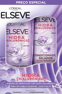 Kit L'Oréal Paris Elseve Shampoo 400ml + Condicionador 400ml Elseve Hidra Hialurônico