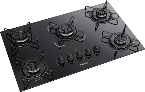 Fogão Cooktop A Gás Essencial Itatiaia 5 Bocas, Bivolt (Preto)