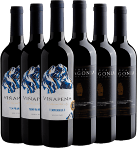 Kit 3 Viñapeña Tempranillo + 3 Finca Patagonia Red Blend por R$24,90 cada garrafa