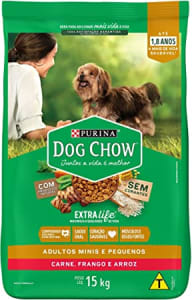 Ração Dog Chow Adulto Raças Pequenas Frango e Arroz - 15kg Purina para Todas Pequeno Adulto - Sabor Frango