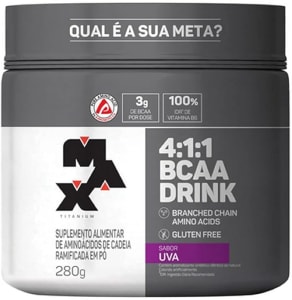 BCAA 4: 1: 1-280g Drink Uva - Max Titanium