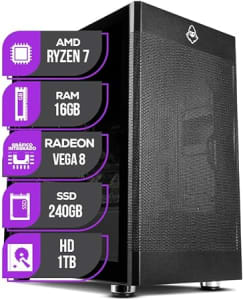 PC Gamer Mancer AMD Ryzen 7 5700G, 16GB DDR4, 240GB SSD, 1TB HD, Fonte 500W 80 Plus