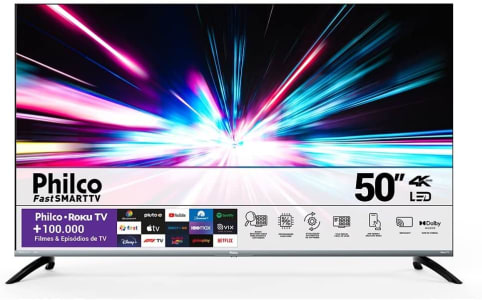 Smart TV Philco Roku 50” UHD 4K Dolby Audio e HDR10 - PTV50G70R2CBBL