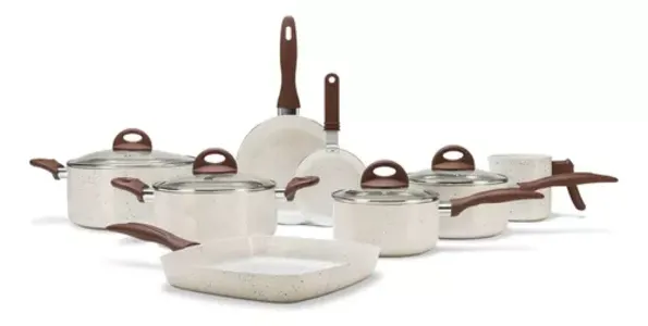 Conjunto De Panelas 8 Peças Brinox Vanilla Ceramic Life Smart Plus (Branco)