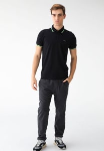 Camisa Polo Colcci Reta Logo Preta