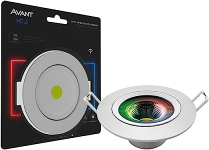 Spot Inteligente LED Smart Wi-FI compatível com Alexa, linha NEO, 5W, Redondo, RGB, Luz branca e amarela (2700K-6500K), Bivolt, Avant, 290650071