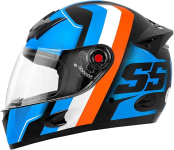 Capacete Mixs MX5 Super Speed 62 Azul/Laranja