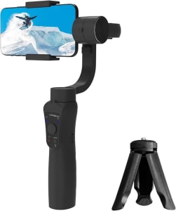 Gimbal Estabilizador Portátil de 3 Eixos com Tripé de Aderência para Celular, Smartphone