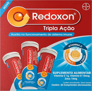 Redoxon Tripla Ação Vitamina C, D e Zinco, Efervescente, Redoxon, 30 Comprimidos