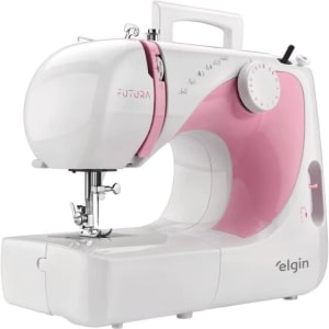 Máquina de Costura Elgin Futura JX-2040 10 Pontos 127V Branca/Rosa - Máquina de Costura Doméstica - Magazine {{route.pmdStoreName}}Logo LuLogo Magalu