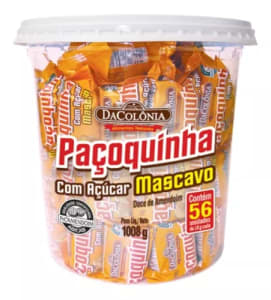 Da Colonia Paçoca Rolha C/ Açucar Mascavo Pote C/56 Und Dacolonia