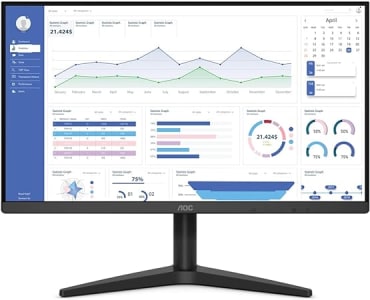 Monitor AOC 21.5" VGA e HDMI e painel VA, preta, pequeno, 22B1HM5