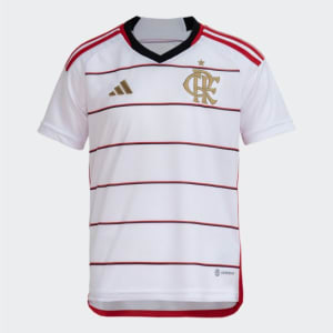 Camisa Flamengo Infantil II 23/24 s/n° Torcedor Adidas Masculina - Branco+Vermelho