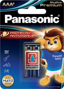 2 Pacotes — Pilha Alcalina Panasonic Premium Aaa com 2 Lr03egr/2b96